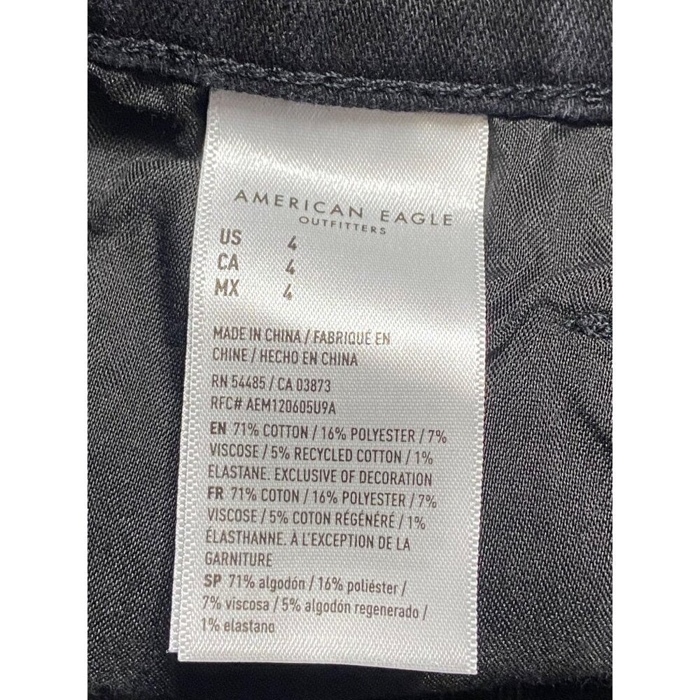 NWT American Eagle AE Stretch Denim Mom Black Shorts-sz 4 - Picture 9 of 10